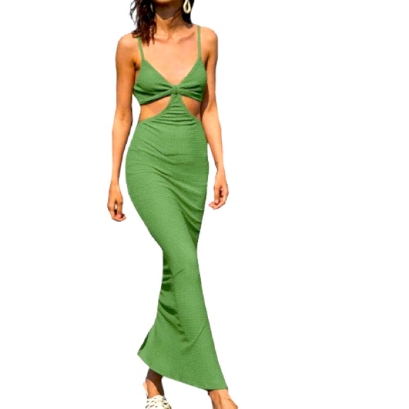 SHEIN Dresses & Skirts - SHEIN | Olive green Cut out backless knitted dress